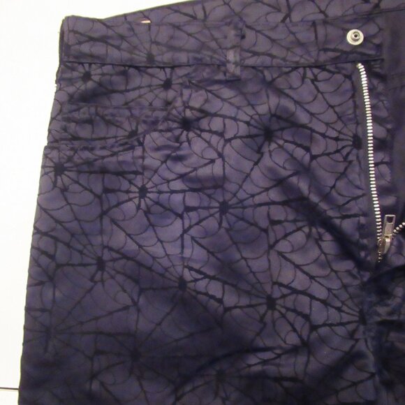 Vintage Black Velvet Spider Web Cobwebs Pants Sz 36 The Creative Brand Cykxtees - Picture 10 of 15